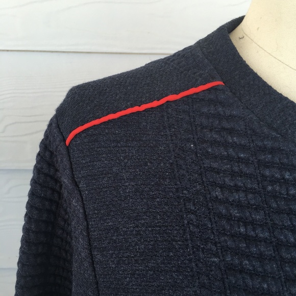 Navy Zara Collection Long Sleeve with Red Trim - Picture 2 of 6